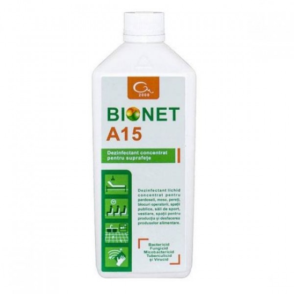 Dezinfectant concentrat suprafete BIONET A15 1 L Dezinfectant concentrat suprafete BIONET A15 1 L