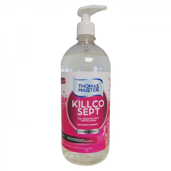Gel dezinfectant pentru maini, KillcoSept, 75% alcool, 1 litru Gel dezinfectant pentru maini, KillcoSept, 75% alcool, 1 litru