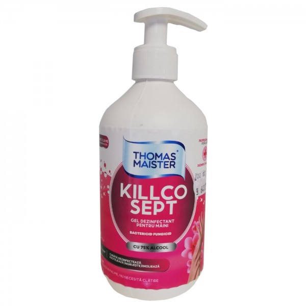 Gel dezinfectant pentru maini, KillcoSept, 75% alcool, 500 ml Gel dezinfectant pentru maini, KillcoSept, 75% alcool, 500 ml